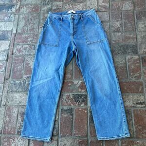 Hollister Curvy Ultra High Rise Dad Jean Medium Wash Size 33 17/R